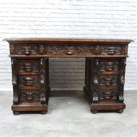 Carved Oak Green Man Desk Antiques Atlas