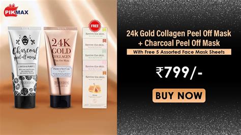 24K Gold Collagen Peel Off Mask With Charcoal Peel Off Mask PIKMAX