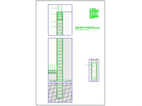 Muro Pantalla En Autocad Descargar Cad 5576 Kb Bibliocad