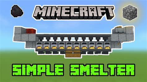 Simple Automatic Smelter In Minecraft Bedrock Minecraft Youtube