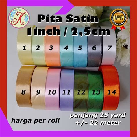 Jual Pita Satin 1 Inch 25 Cm 25 Yard Harga Per Roll Shopee Indonesia