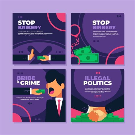 Anti Bribery Social Media Post Template 4975799 Vector Art At Vecteezy