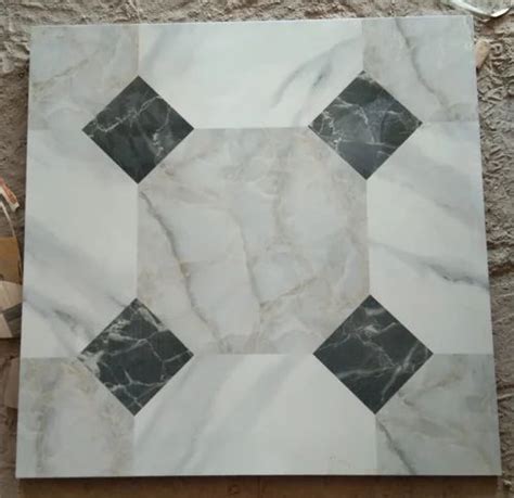 Twin Pressed Glossy 7mm Porcelain Floor Tile 2x2 Feet 600x600 Mm At