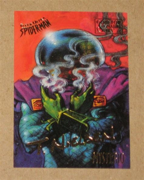 Spider Man Fleer Ultra Gold Foil Signature Card Mysterio