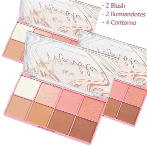 Paleta De Contorno Blush E Iluminador Marble My Life My Unid