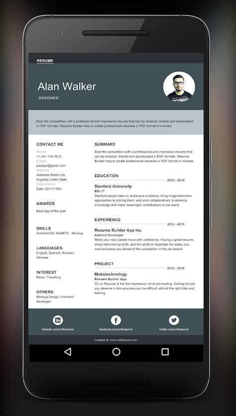 Resume Builder App Android Apps On Google Play