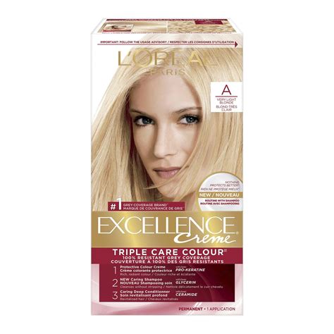 L Or Al Paris Excellence Cr Me Permanent Hair Color A Very Light Blonde Grey Coverage Hair