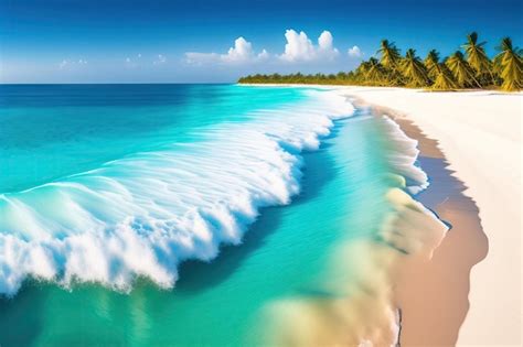 Premium Photo Panorama Of A Beautiful White Sand Beach And Turquoise