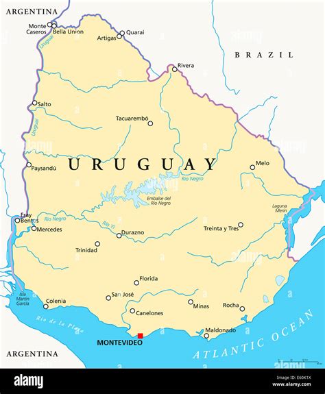 Uruguay Political Map Stock Photo Alamy