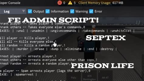 Roblox Script Fe Admin Septex Fluxus Youtube