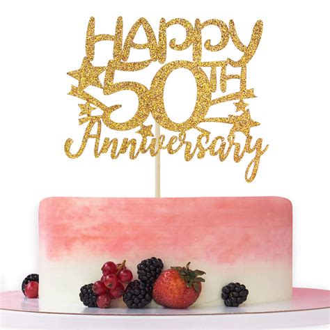 Buy Happy 50th Anniversary Cake Topper 50th Wedding Anniversary