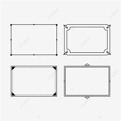 Rectangular Lines PNG Image, Rectangular Line Calligraphy Frame, Frame ...