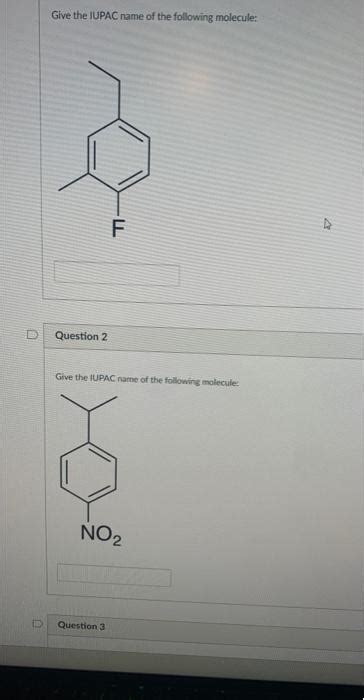 Solved Give The Iupac Name Of The Following Molecule Qu