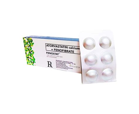 Atorvastatin Calcium Fenofibrate Fenostat 10mg 160mg Film Coated 30