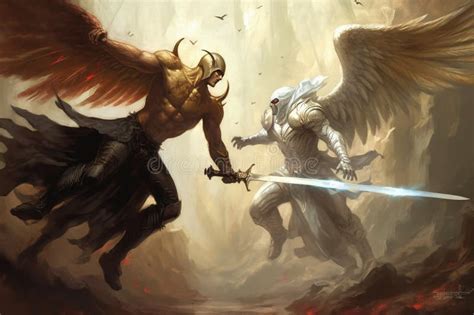 Battle Between An Angel And A Demon This Artwork Brings To Life The