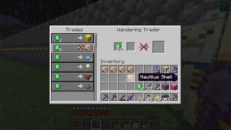 Do Wandering Traders Sell Nautilus Shells