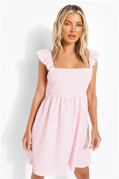 Gingham Gingham Dress Trousers Top And Skirts Boohoo Uk