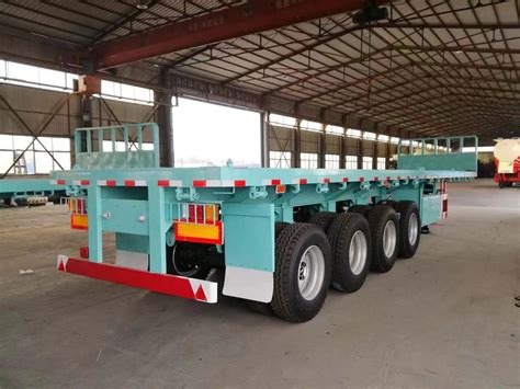 Heavy Duty 3 Axles Flatbed Container And Bulk Cargo Truck Semi Trailer