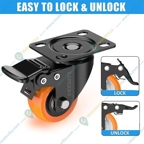 Heavy Duty 650 Lbs 360 Degree Rotation Plate Type Caster Wheel For