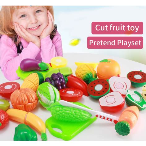 Frutas Ou Verduras De Brinquedo Infantil Cozinha Brincar Kit Cozinha De