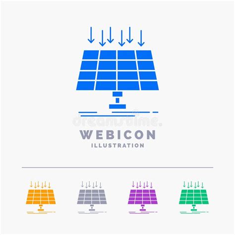 Solar Panel Energy Technology Smart City 5 Color Glyph Web Icon