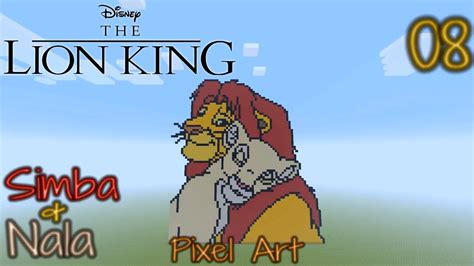 Minecraft Pixel Art Simba Nala Part Final Finishing Simba Youtube