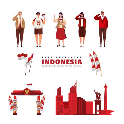 Flat design Indonesian concept collection set 9677961 Vector Art at