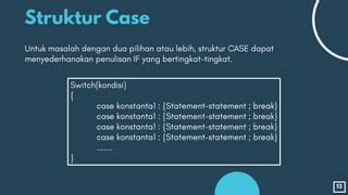 Dasar Dasar Pemrograman 5 Percabangan PPT