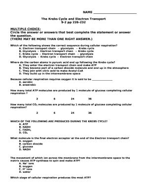 The Krebs Cycle And Electron Transport Local Brookings K12 Sd Doc