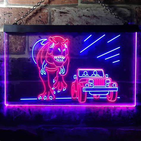 Jurassic Park Jeep Chase Led Neon Sign Neon Sign Led Sign Shop Whats Your Sign