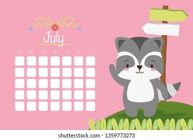 Cute Animals Calendar Stock Vector (Royalty Free) 1359773273 | Shutterstock