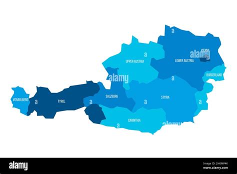 Austria Mapa Pol Tico De Las Divisiones Administrativas Estados