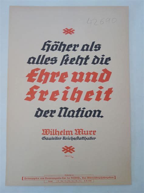 Wochenspruch der NSDAP vom Januar 1939 H ö h e r a l s a l l e s s t