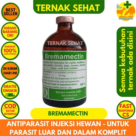 Jual Bremamectin Ml Anti Parasit Hewan Obat Gudik Scabies Kutu