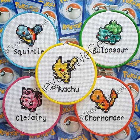 Pokémon Character Cross Stitch Etsy