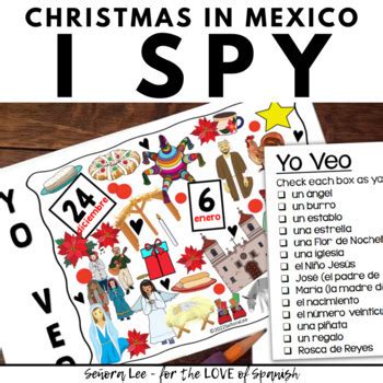 Spanish Christmas In Mexico Vocabulary I SPY Activity Yo Veo Las Posadas