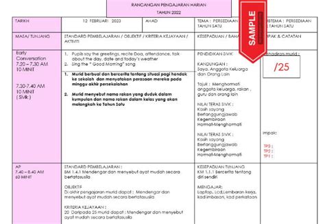 Rph Prasekolah Tema Persediaan Ke Tahun Satu Cikgu Info