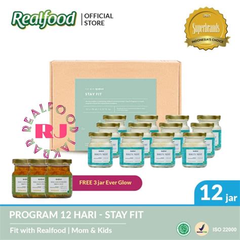 Jual Realfood Stay Fit Free Jar Ever Glow Shopee Indonesia