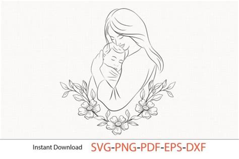 Baby And Mom SVG File Baby Clipart Graphic By DesignItfor Creative