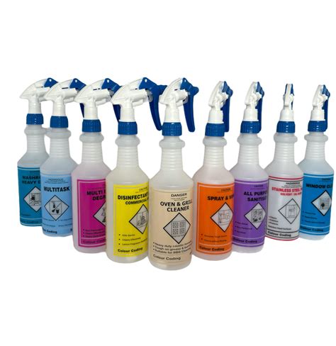 Colour Coded Trigger Spray Bottles 500ml Zender Zender