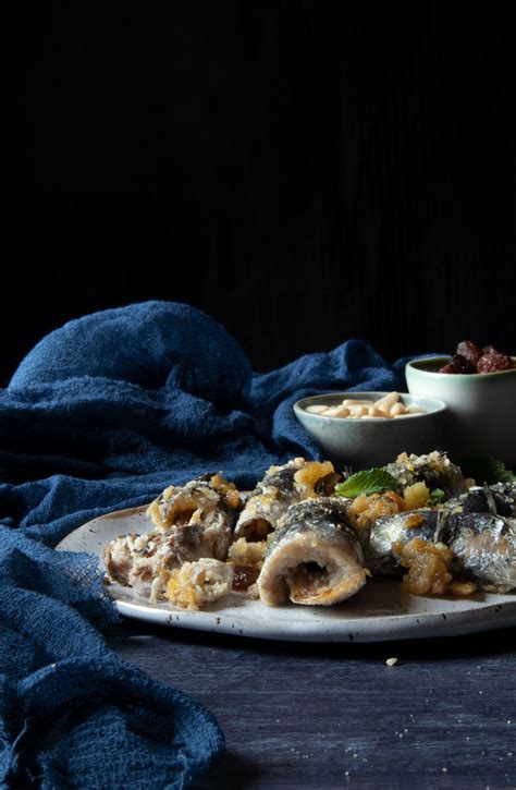 Butterfly Sardines With Breadcrumbs Raisins Pine Nuts Lemon Mint