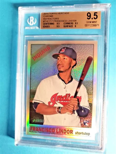 R Fracteur Chrome Francisco Lindor Topps Heritage Rc Bgs