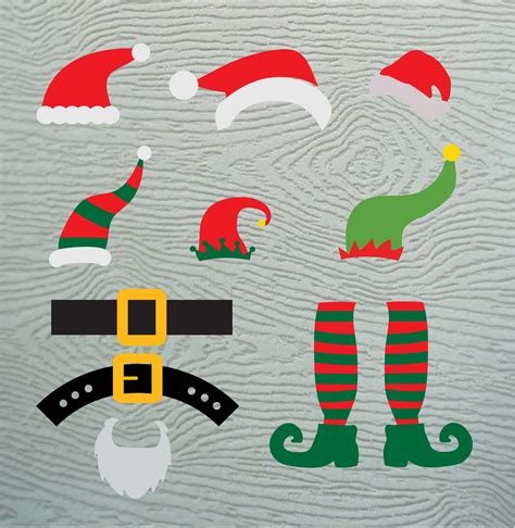 Free Santa And Elf Hat Svg Set