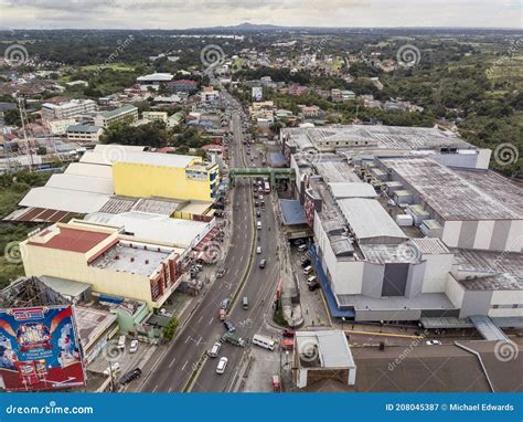 Dasmarinas, Cavite, Philippines - Aerial of the City Center and Aguinaldo Highway. Tagaytay in ...