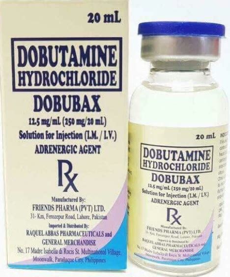 Dobubax Dobutamine Hydrochloride 125mg Ml 250mg 20ml Solution