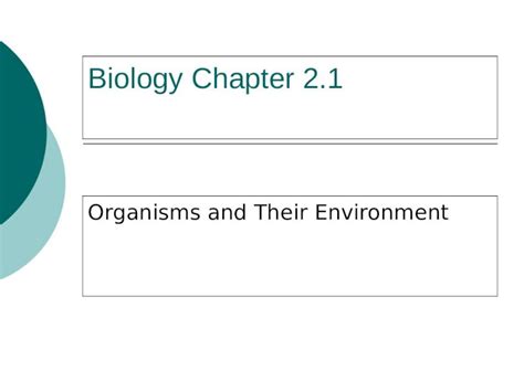 PPT Biology Chapter 2 1 Organisms And Their Environment DOKUMEN TIPS