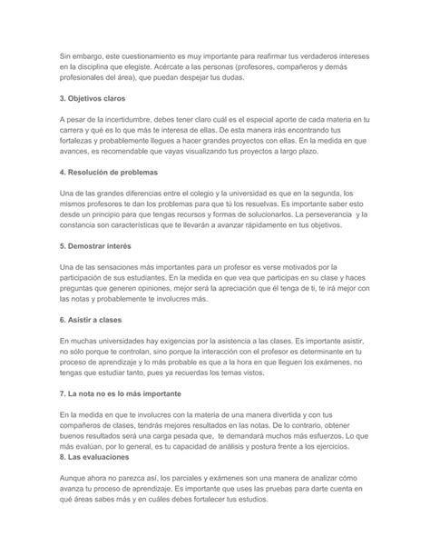 10 Consejos Para Sobrevivir En La Universidad PDF