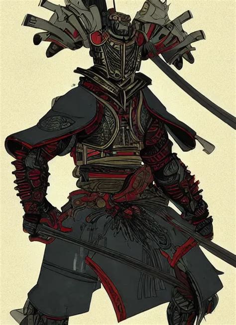 Samurai With An Insectoid Armor In The Style Of Sam Stable Diffusion