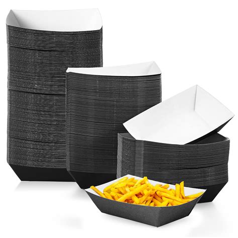 Buy 200 Pcs Paper Food Tray Disposable Paper Food Boats Paperboard