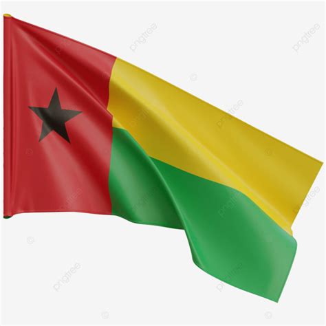 Guinea Bissau Flag Waving, Guinea Bissau Flag With Pole, Guinea Bissau Flag Waving Transparent ...